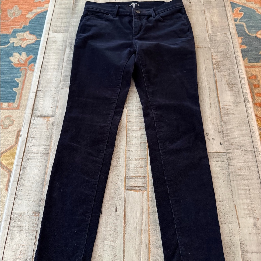 LOFT Dark Navy Corduroy Modern Skinny Pants